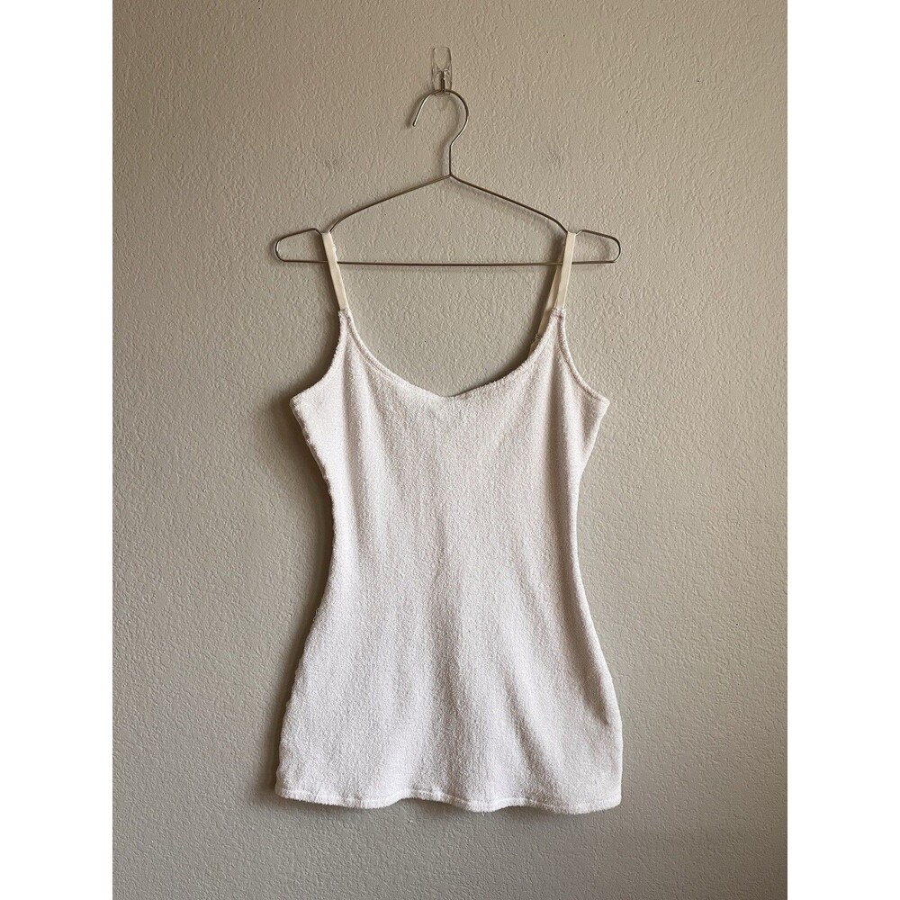 Skims Terry Slip Dress in White Size MEDIUM